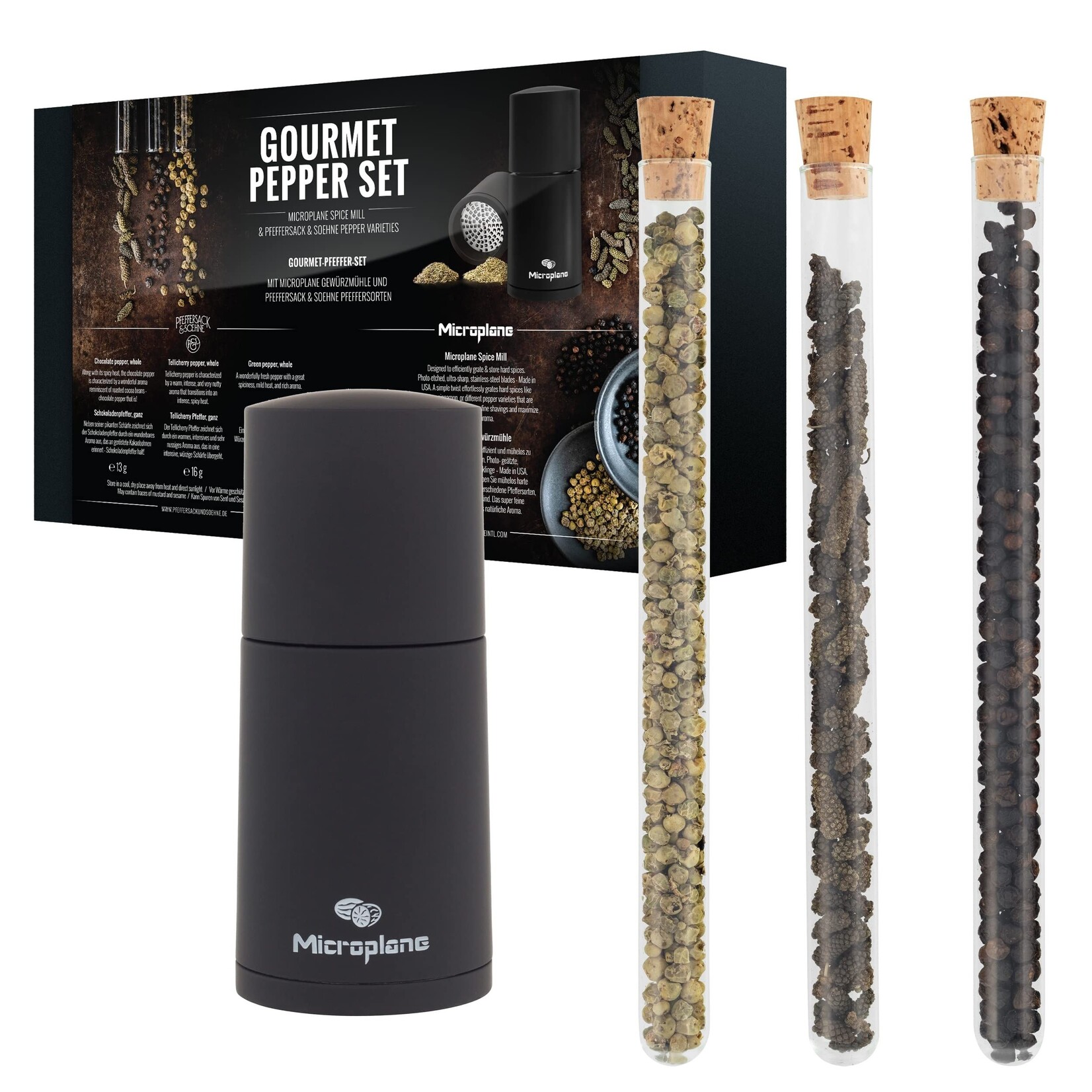 Microplane Microplane nootmuskaatmolen geschenkset, zwart