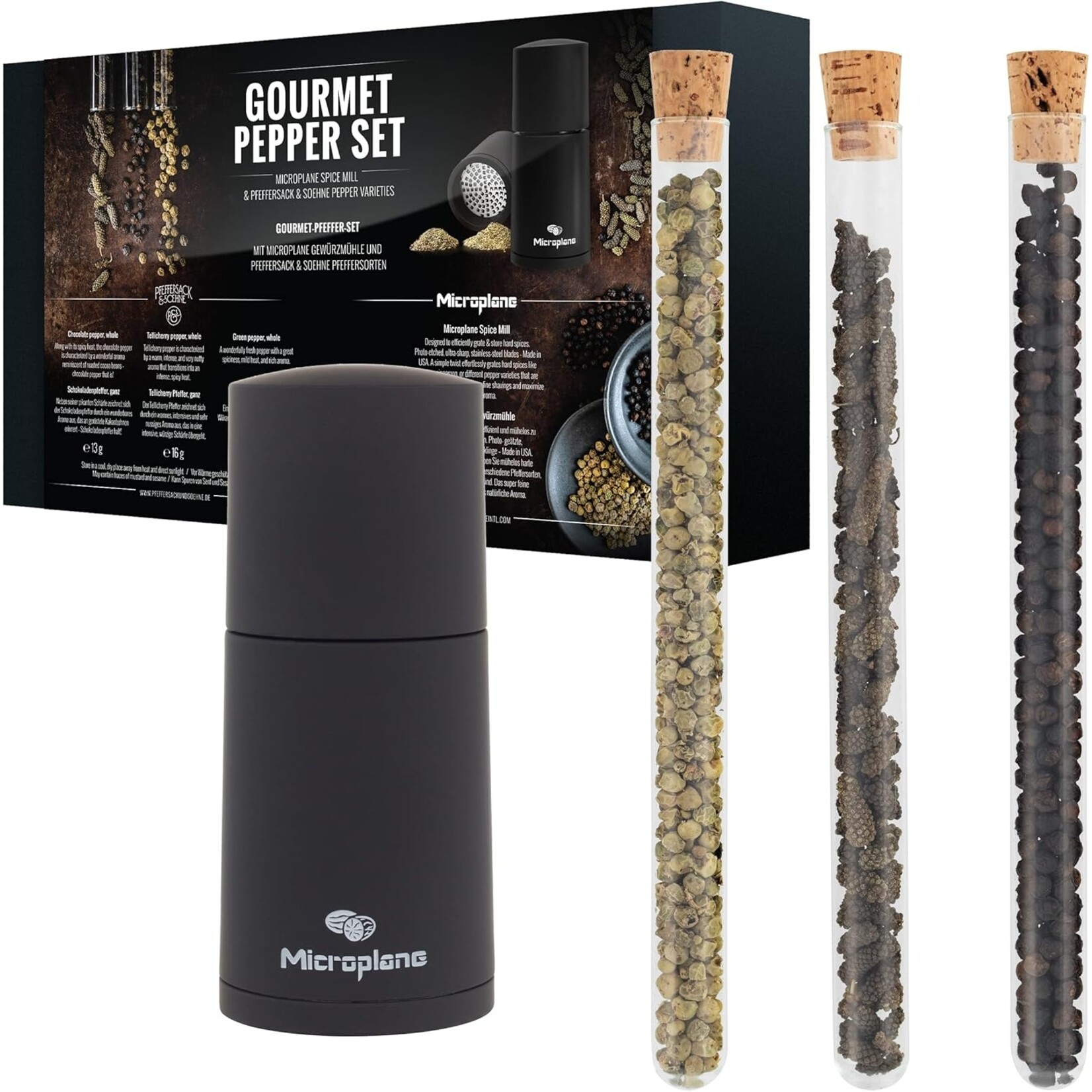 Microplane Microplane nootmuskaatmolen geschenkset, zwart