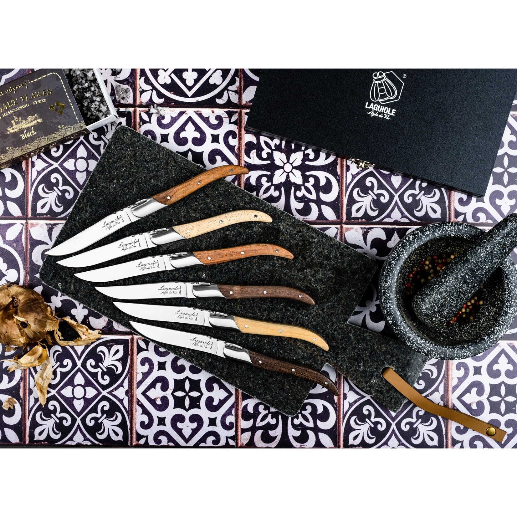 Laguiole Style de Vie Laguiole Style de Vie Luxury Line Steakmessenset 6-delig gemengd hout