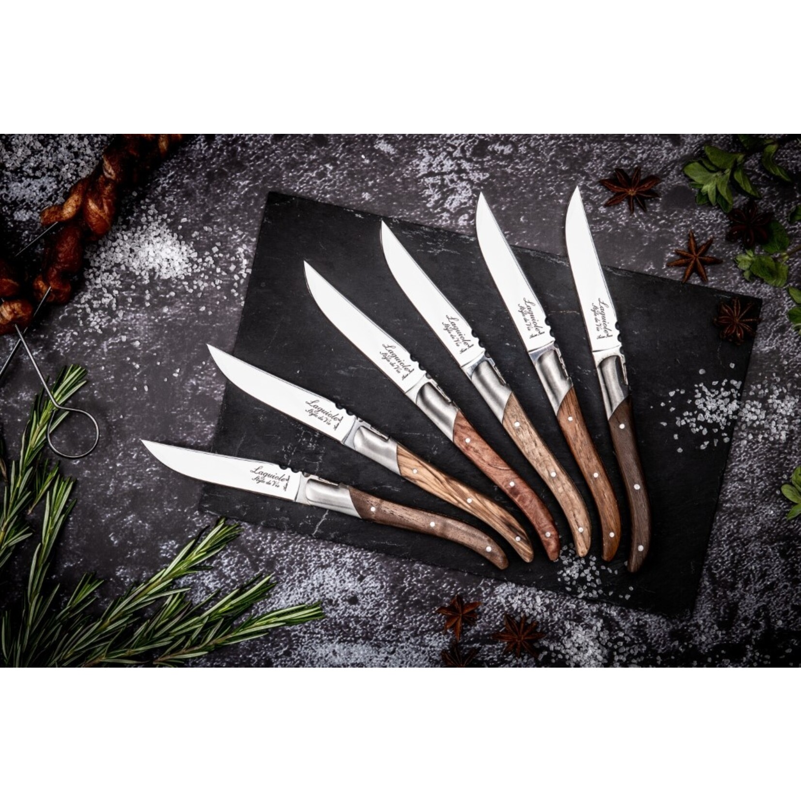 Laguiole Style de Vie Laguiole Style de Vie Luxury Line Steakmessenset 6-delig gemengd hout