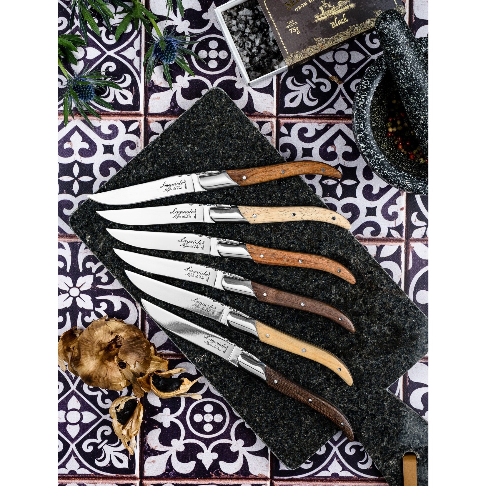 Laguiole Style de Vie Laguiole Style de Vie Luxury Line Steakmessenset 6-delig gemengd hout