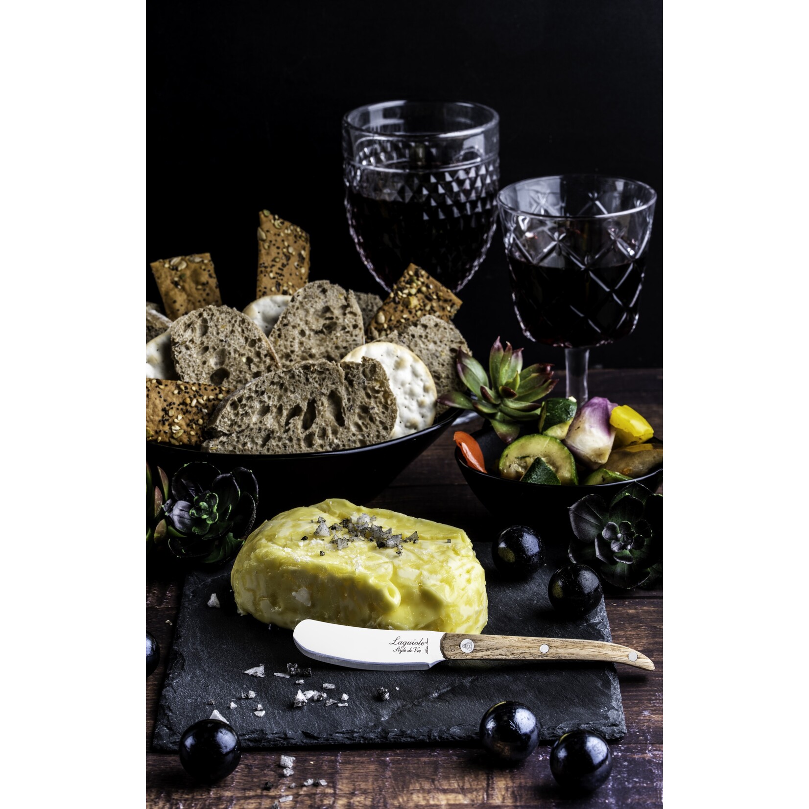 Laguiole Style de Vie Laguiole Style de Vie bottermessenset 4-delig eikenhout