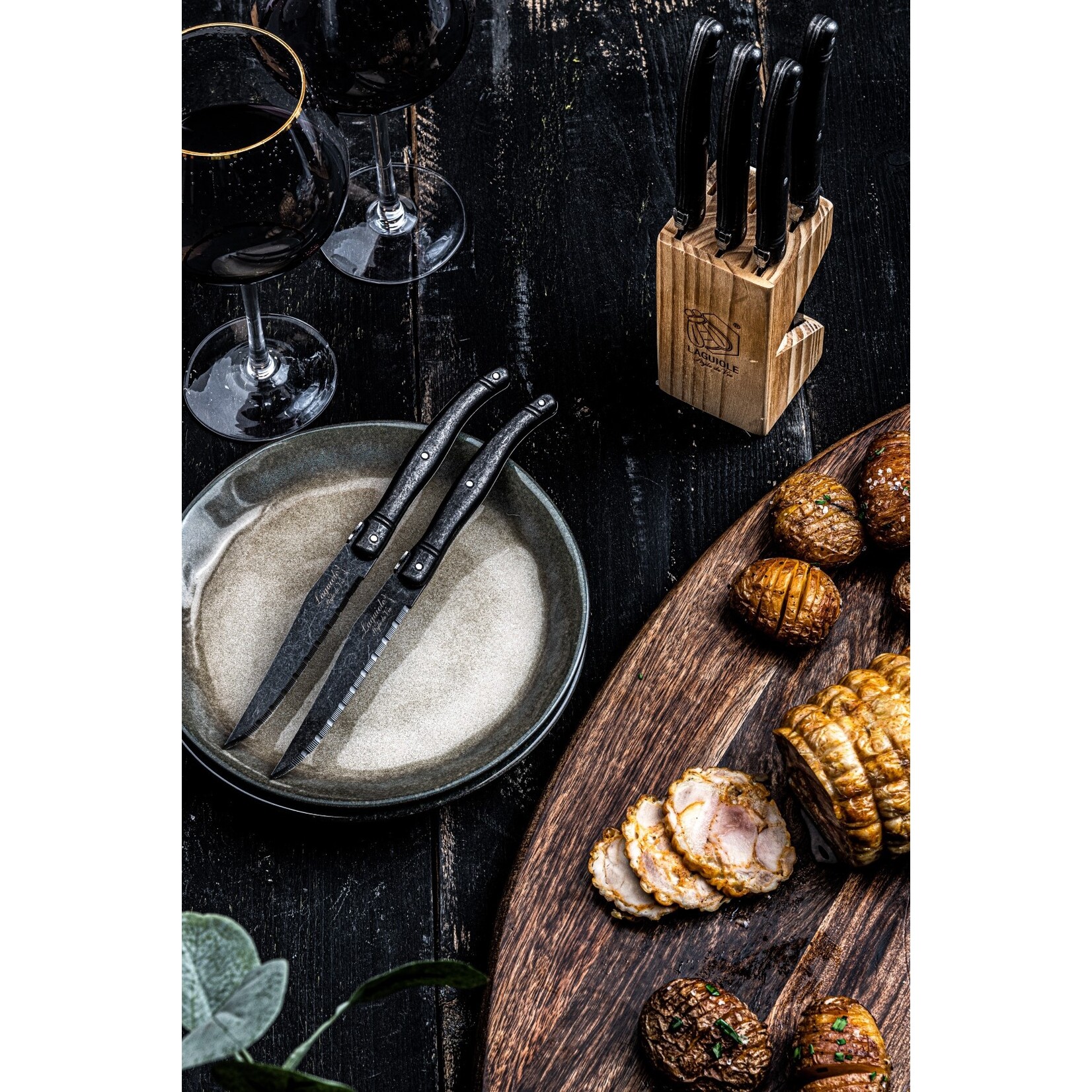 Laguiole Style de Vie Laguiole Style de Vie Premium Line steakmessenset 6-delig stonewash