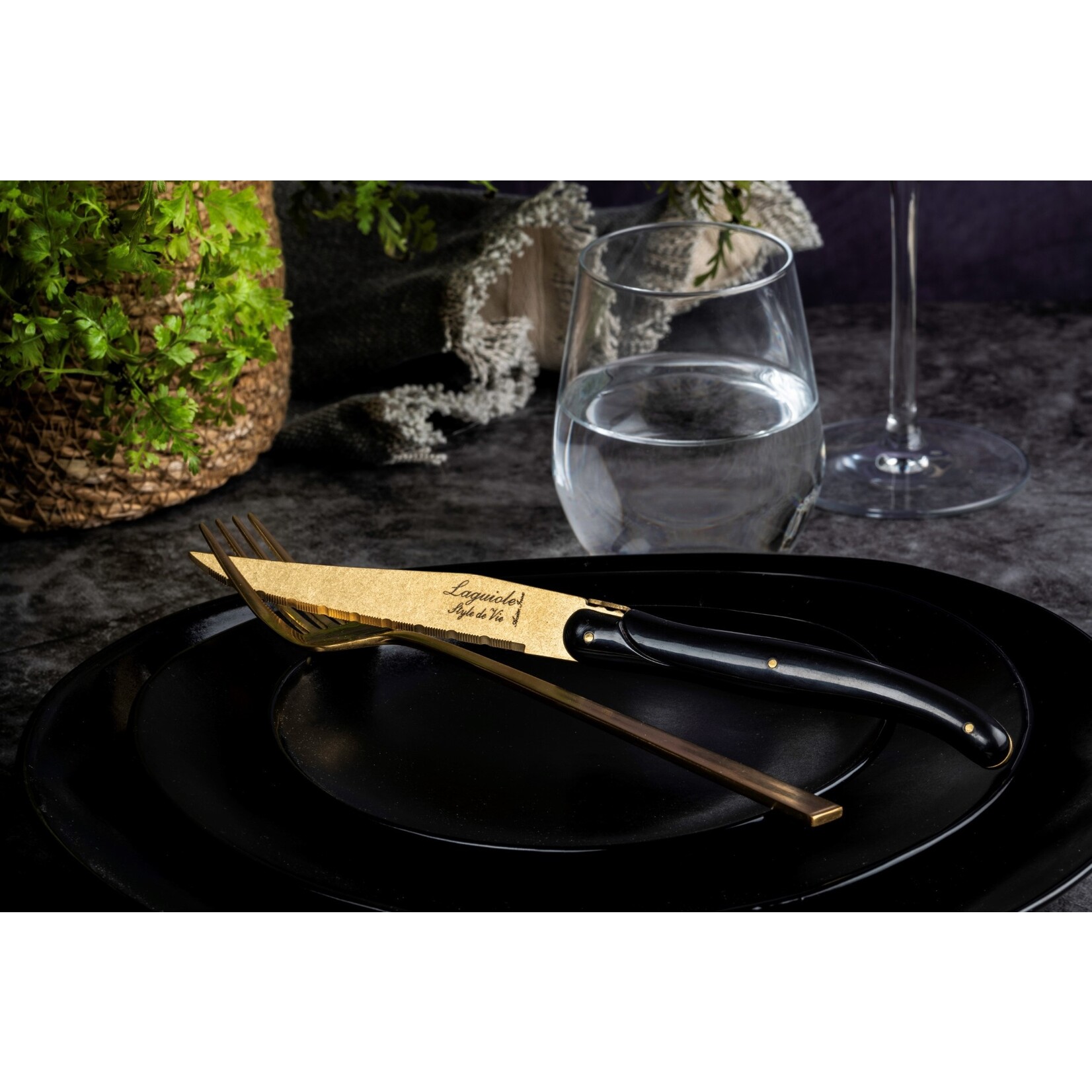 Laguiole Style de Vie Laguiole Style de Vie Prestige Line steakmessenset 6-delig goud