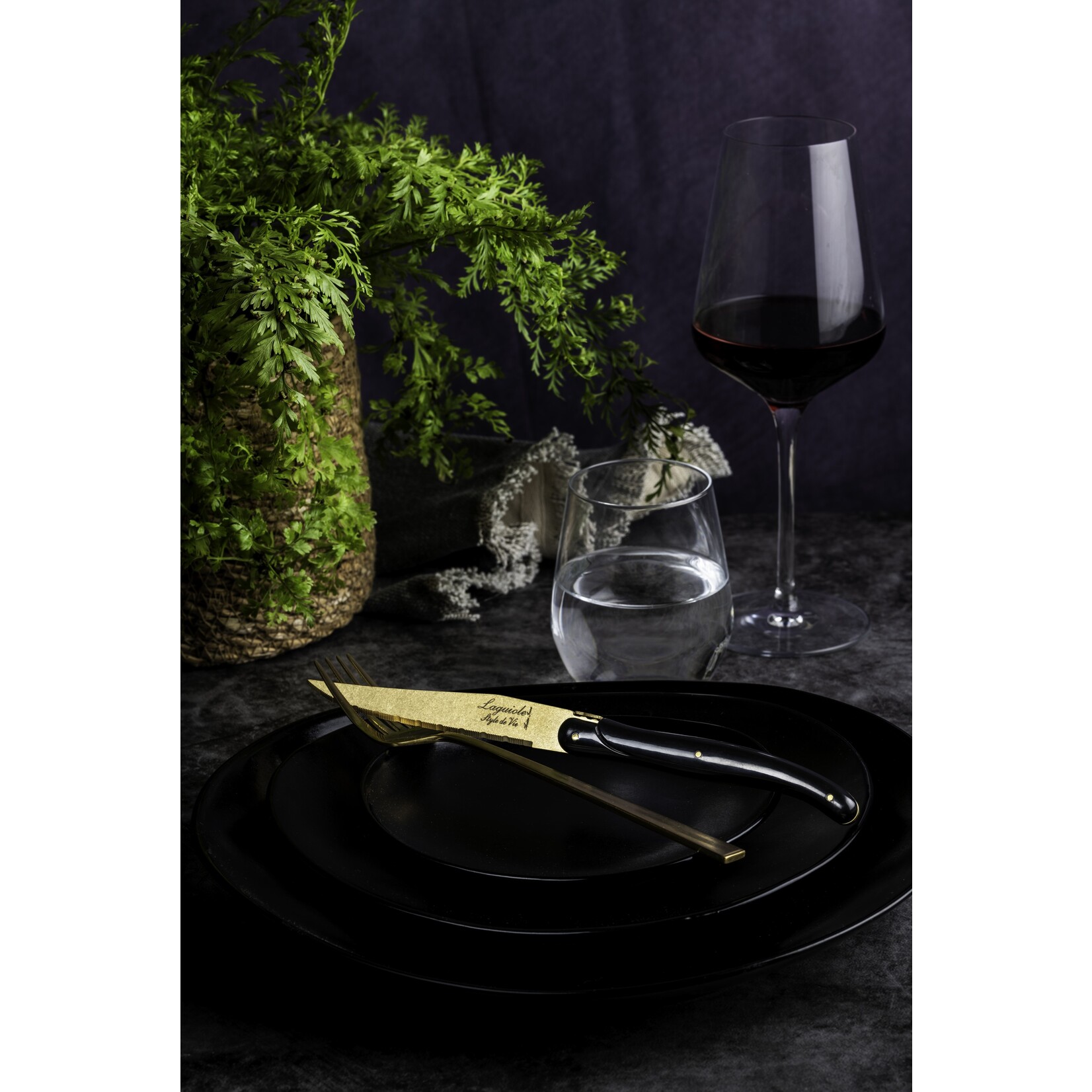 Laguiole Style de Vie Laguiole Style de Vie Prestige Line steakmessenset 6-delig goud