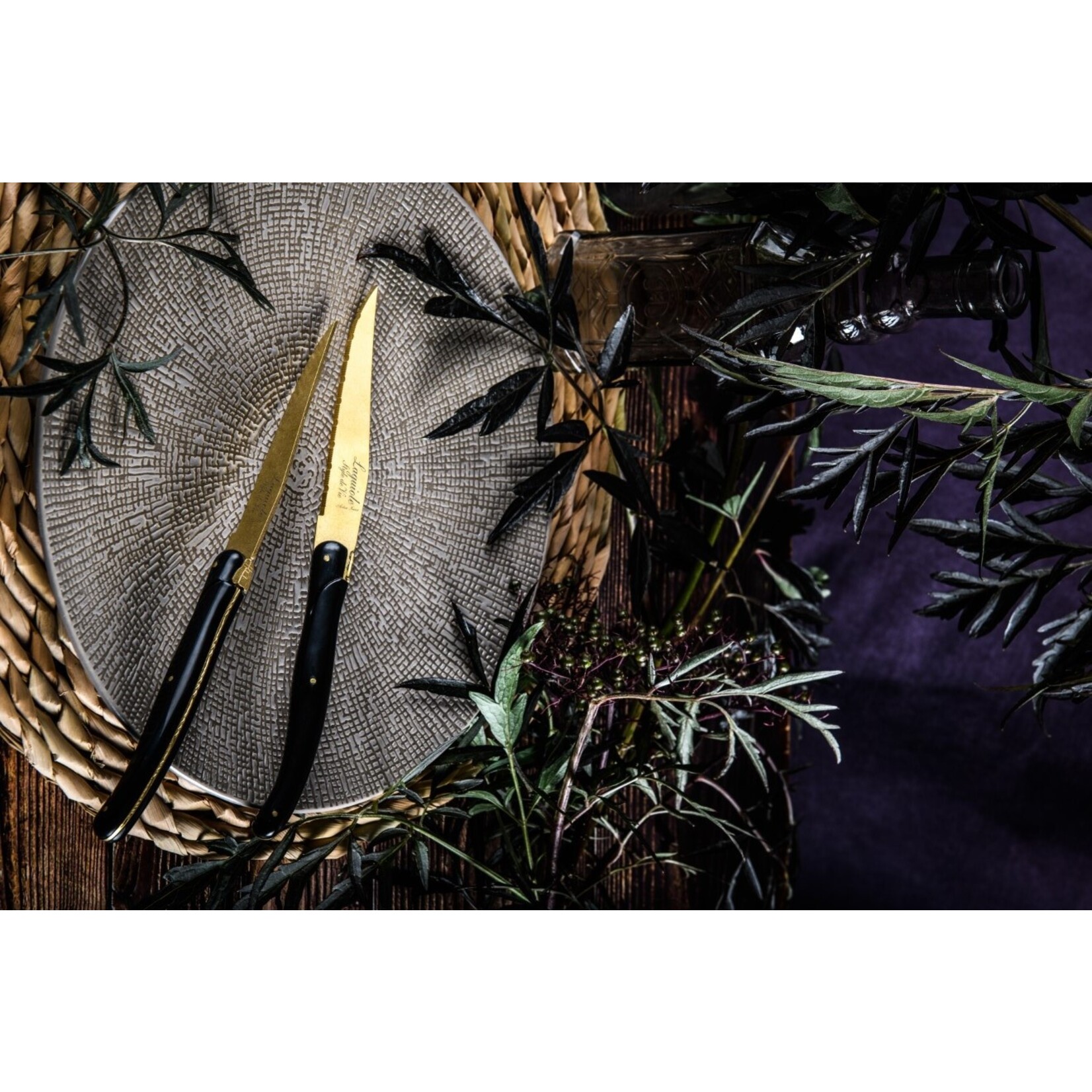 Laguiole Style de Vie Laguiole Style de Vie Prestige Line steakmessenset 6-delig goud