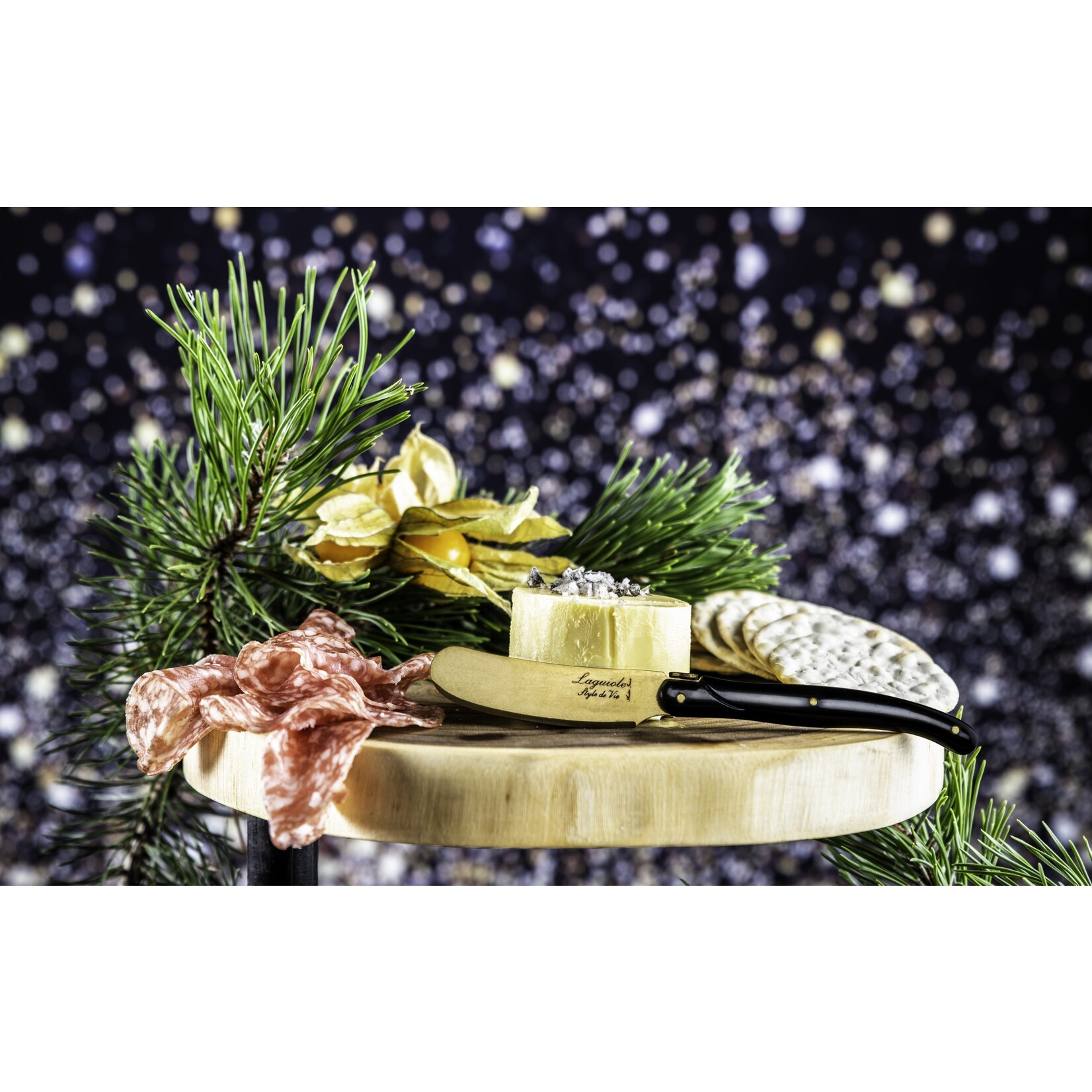 Laguiole Style de Vie Laguiole Style de Vie Prestige Line kaasmessenset 3-delig goud