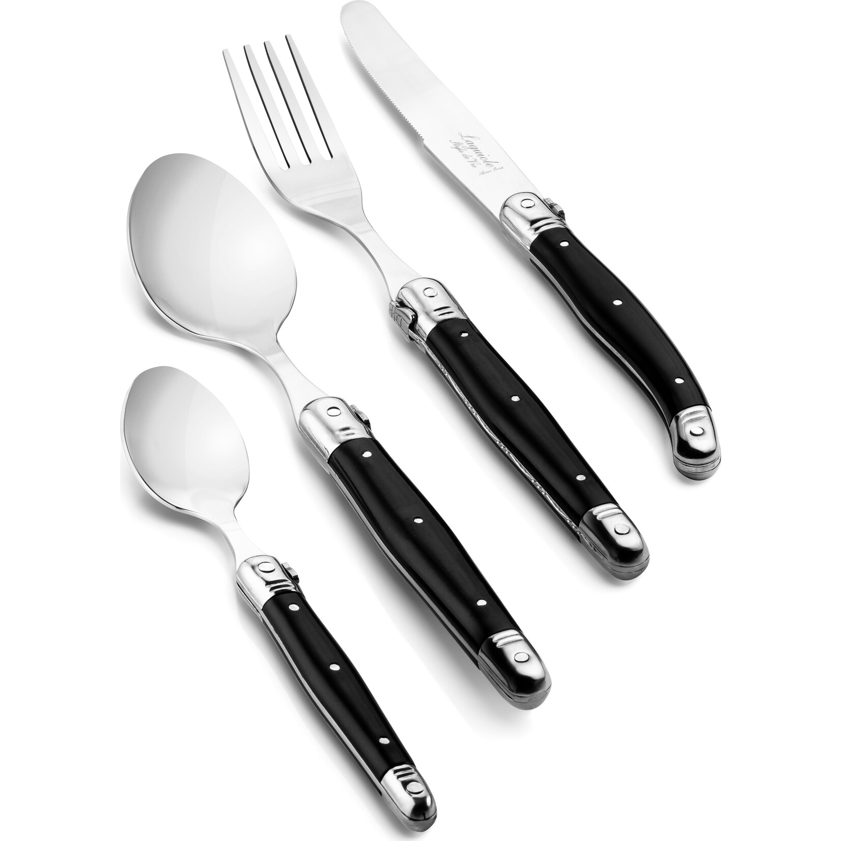 Laguiole Style de Vie Laguiole Style de Vie Premium Line bestekset 24-delig, zwart