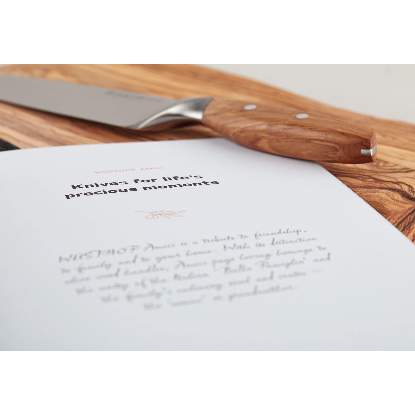 Wusthof Wusthof Amici Koksmes 20 cm giftset met snijplank en olijfolie