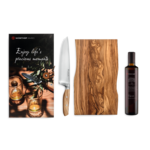 Wusthof Amici Koksmes 20 cm giftset met snijplank en olijfolie