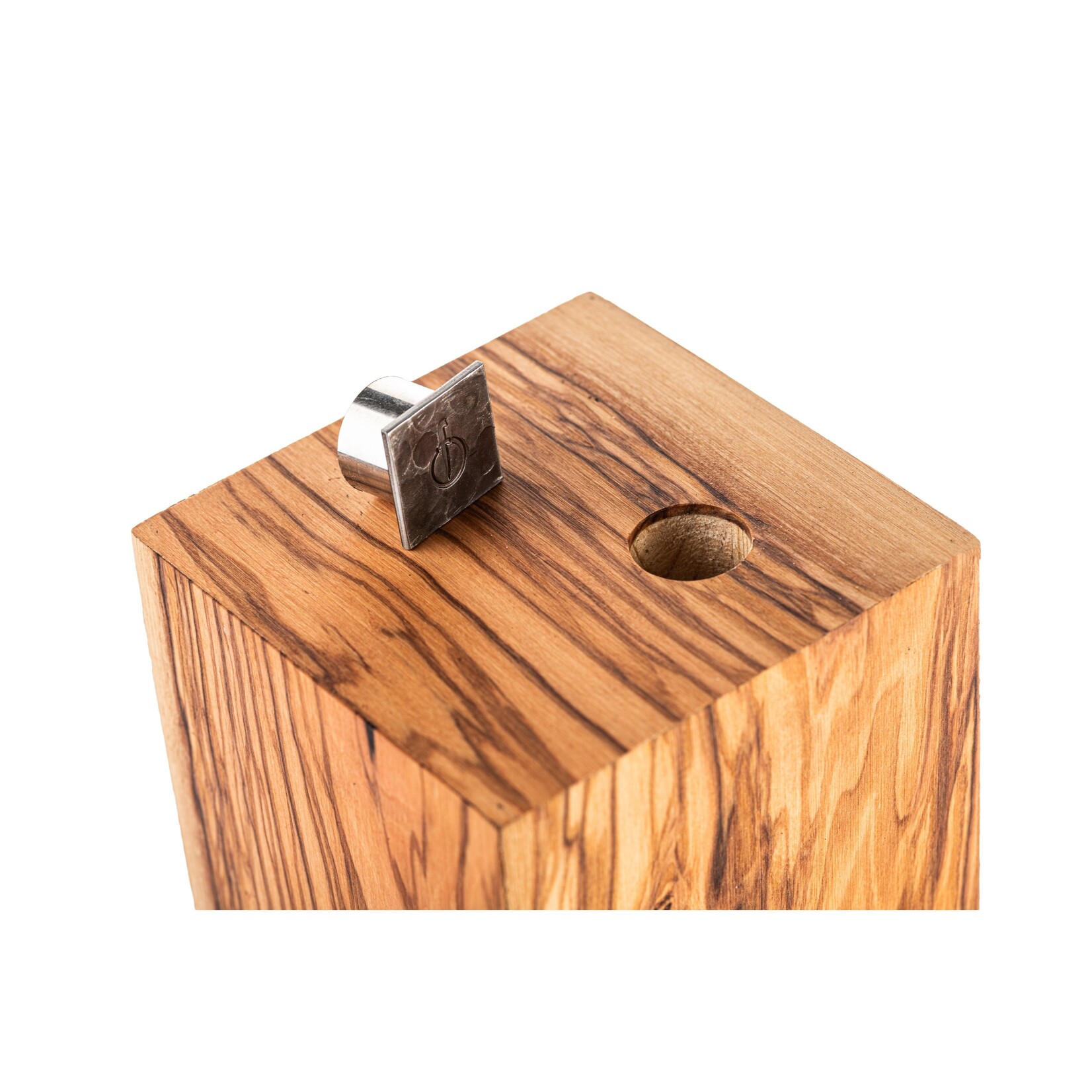 Forged Forged Messenblok roterend, olijfhout