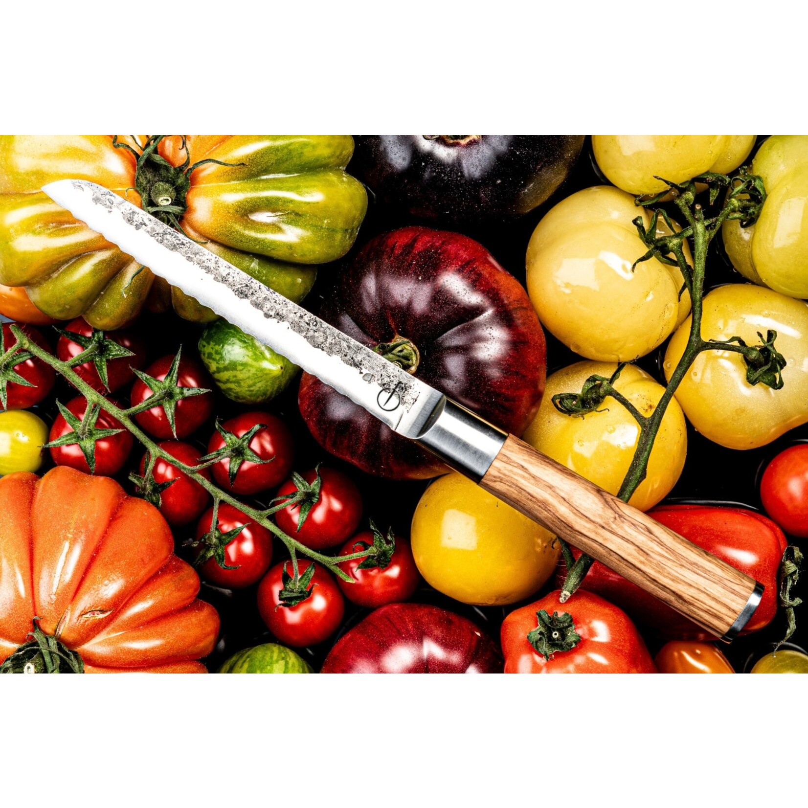 Forged Forged Olive universeel mes 14cm, gekarteld