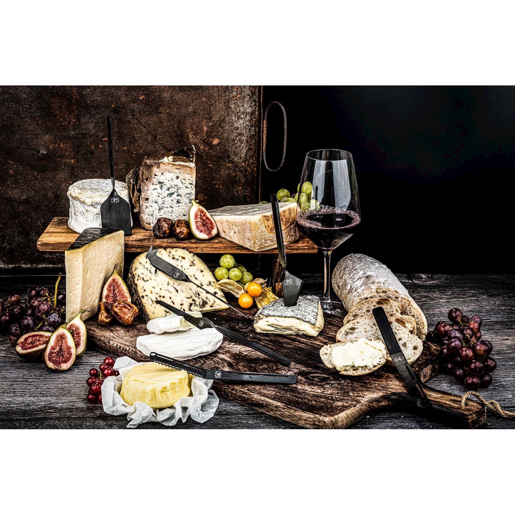 Style de Vie Style de Vie kaasmessenset 6-delig, zwart