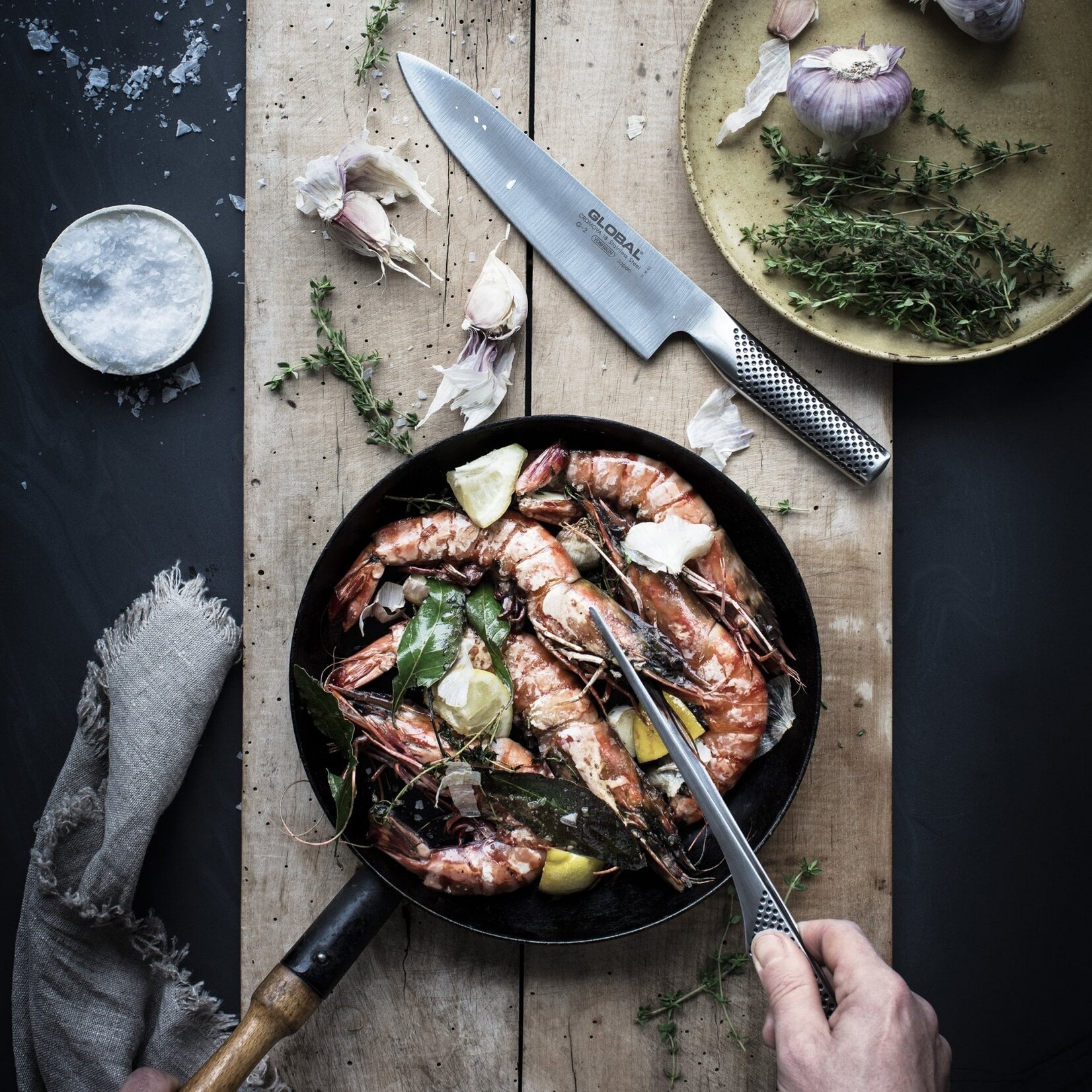 Global Global messenset 4-delig - Koksmes, Groentemes, Fileermes, Officemes