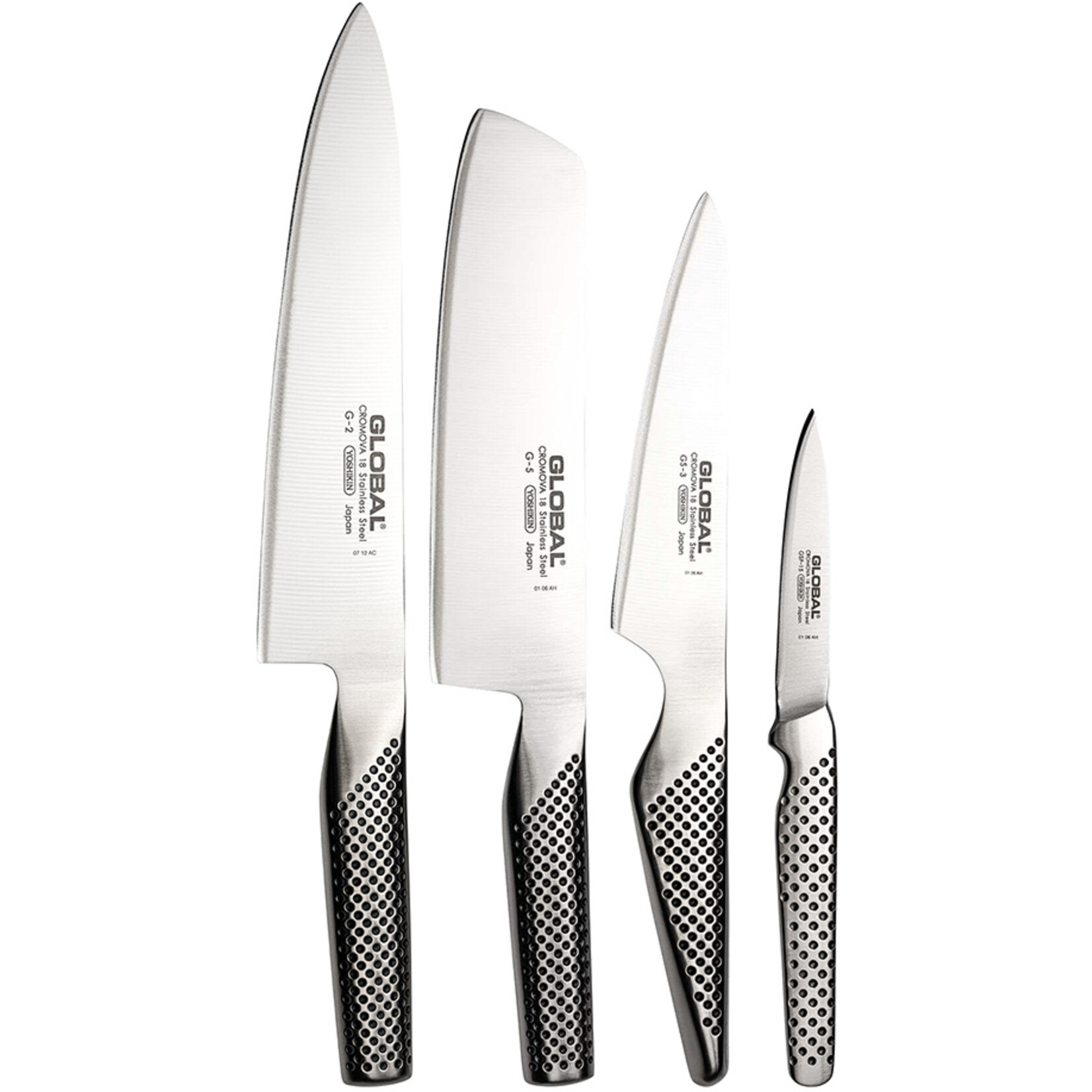 Global Global messenset 4-delig - Koksmes, Universeelmes, Hakmes, Officemes