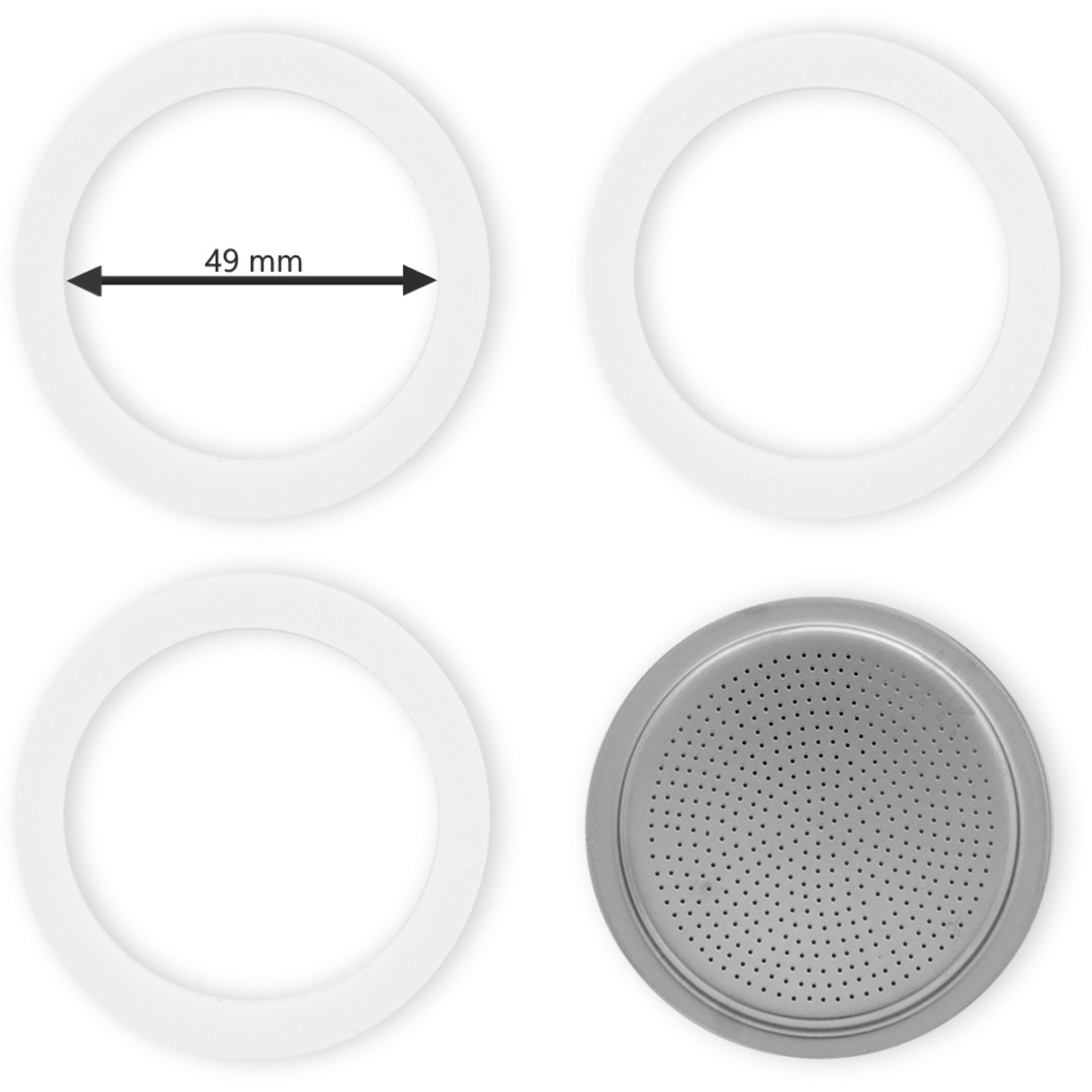 Bialetti Bialetti filterplaatje met rubberen ringen 3 en 4 kops aluminium