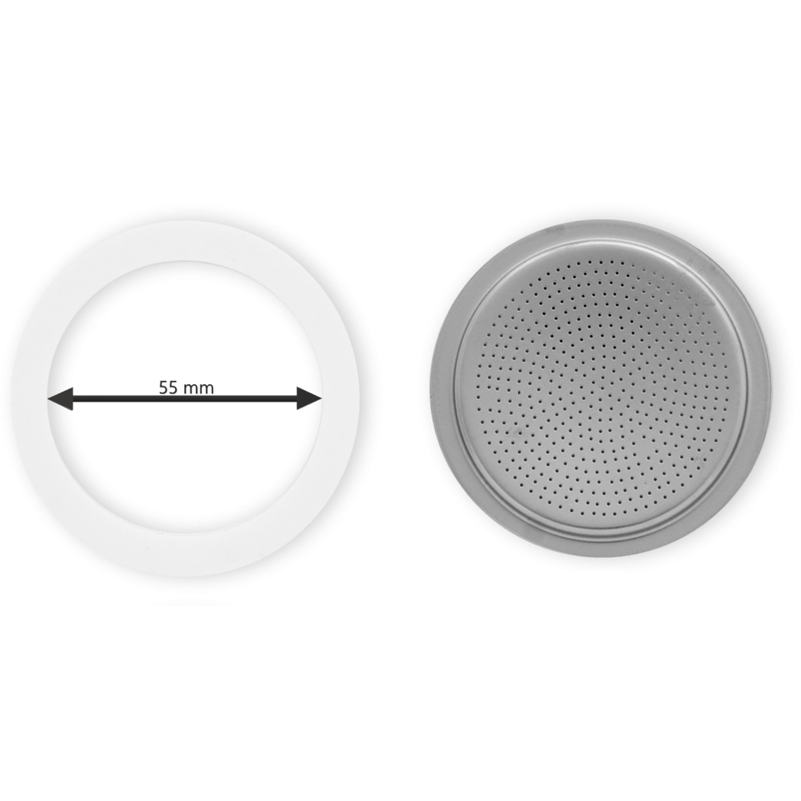 Bialetti Bialetti filterplaatje 4 en 6 kops aluminium, inclusief 1 silicone ring