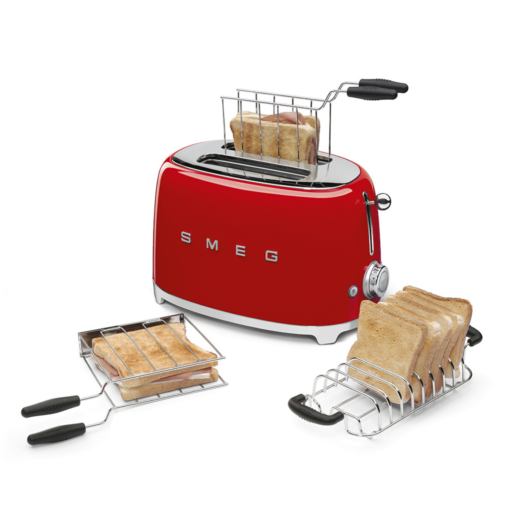 SMEG SMEG Broodrooster TSF01RDEU, 2-slots rood