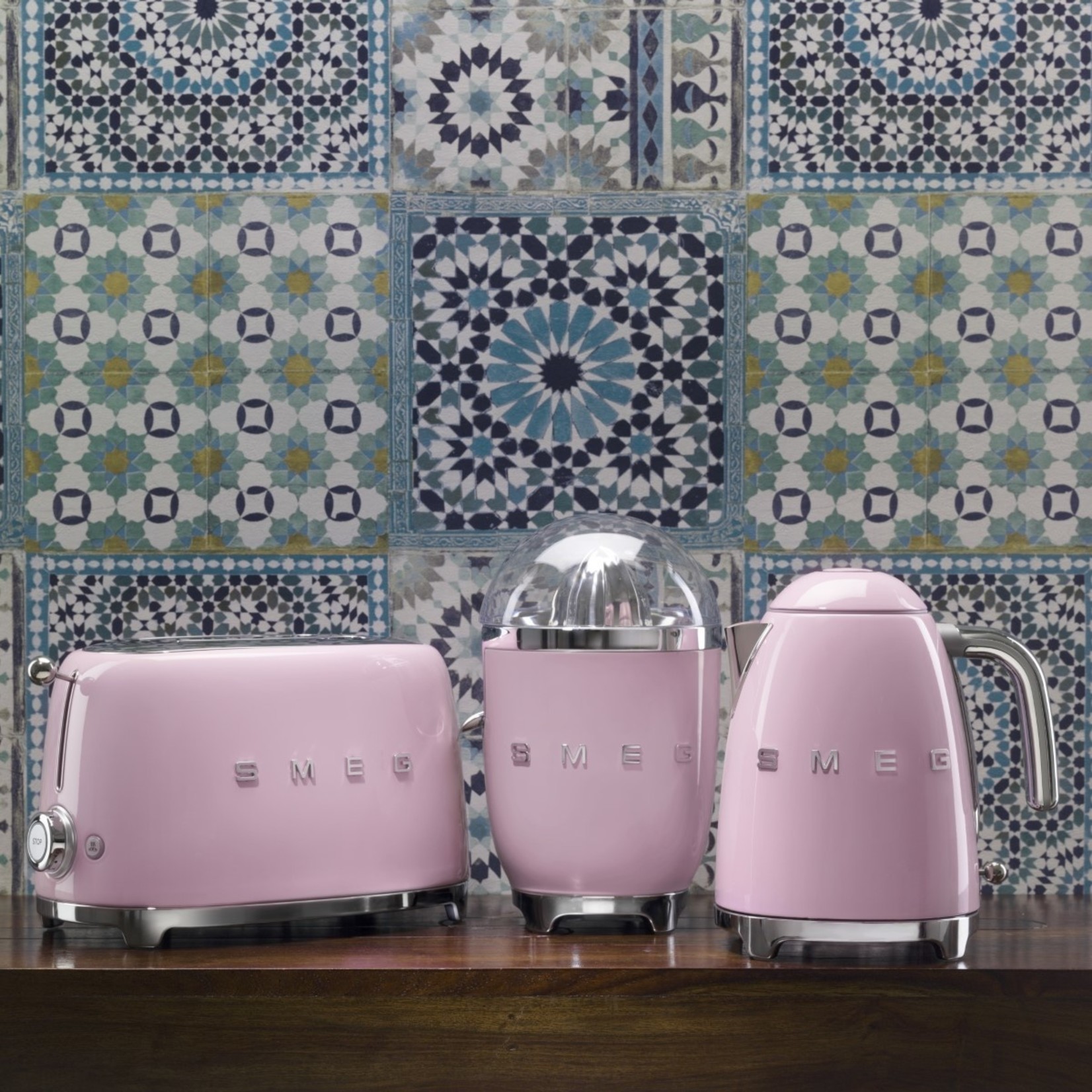 SMEG SMEG Broodrooster TSF03PKEU, 4-slots roze