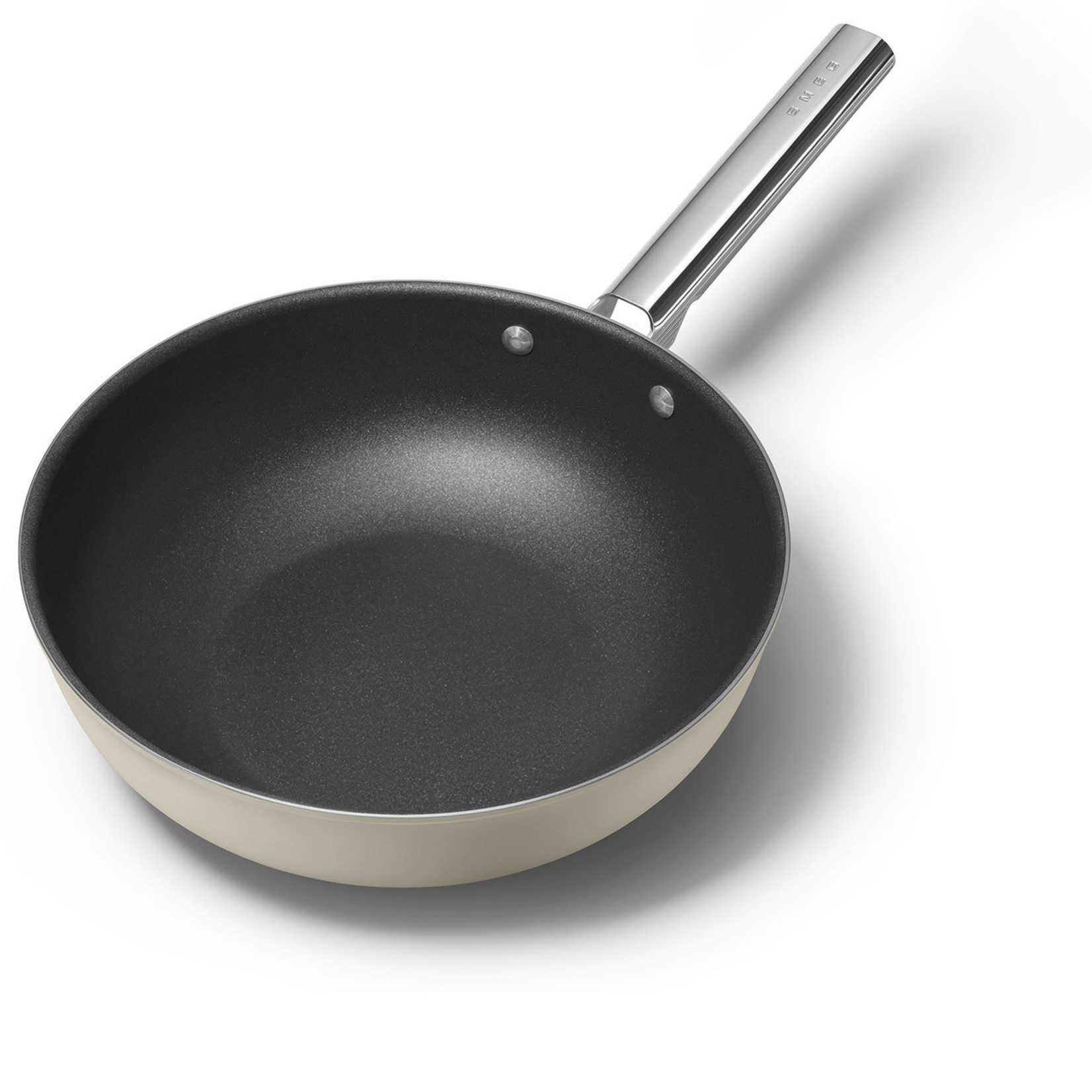 SMEG SMEG Wok 30 cm, anti-aanbaklaag, crème mat, CKFW3001CRM