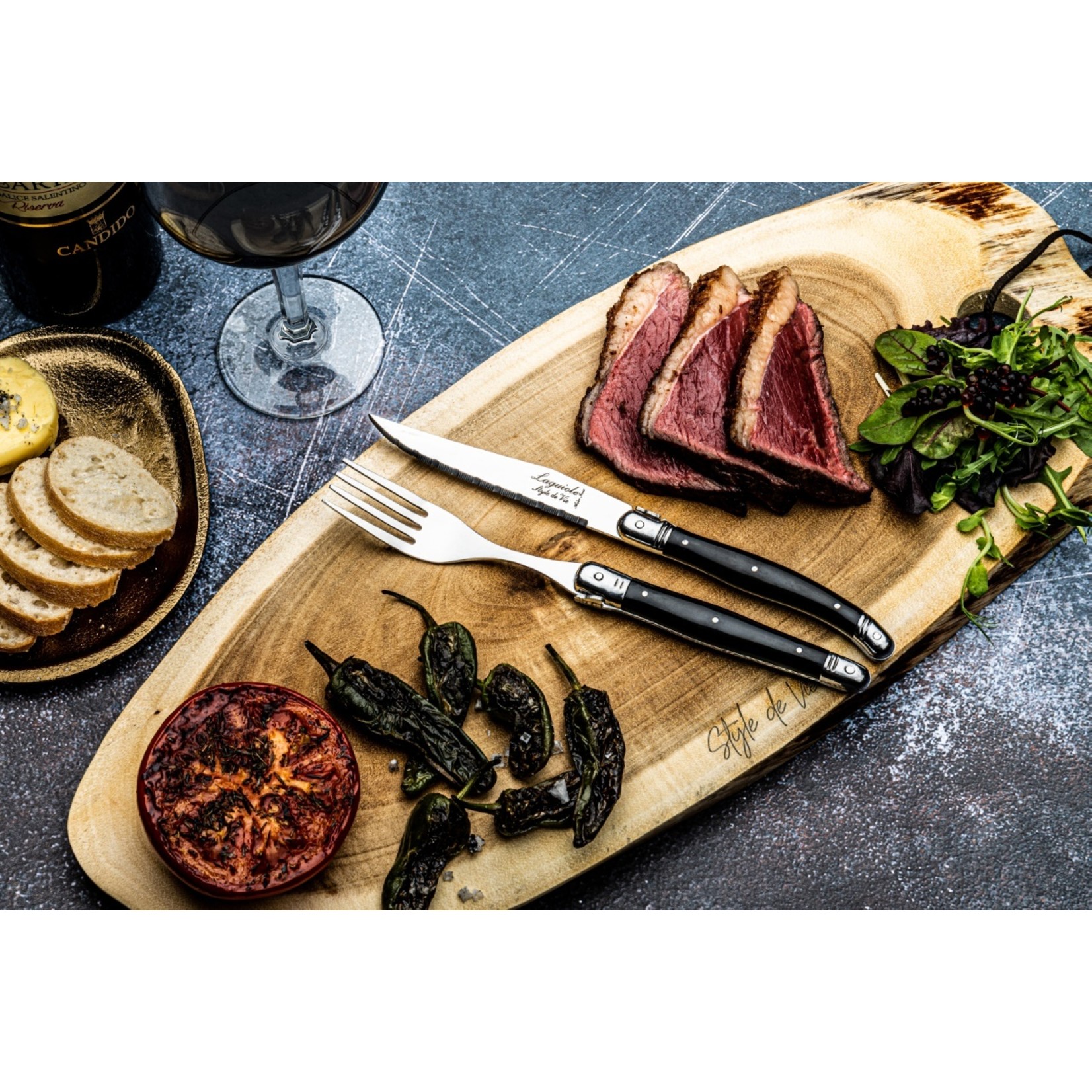 Laguiole Style de Vie Style de Vie Premium Line steakmessenset 6-delig Zwart 1,8mm