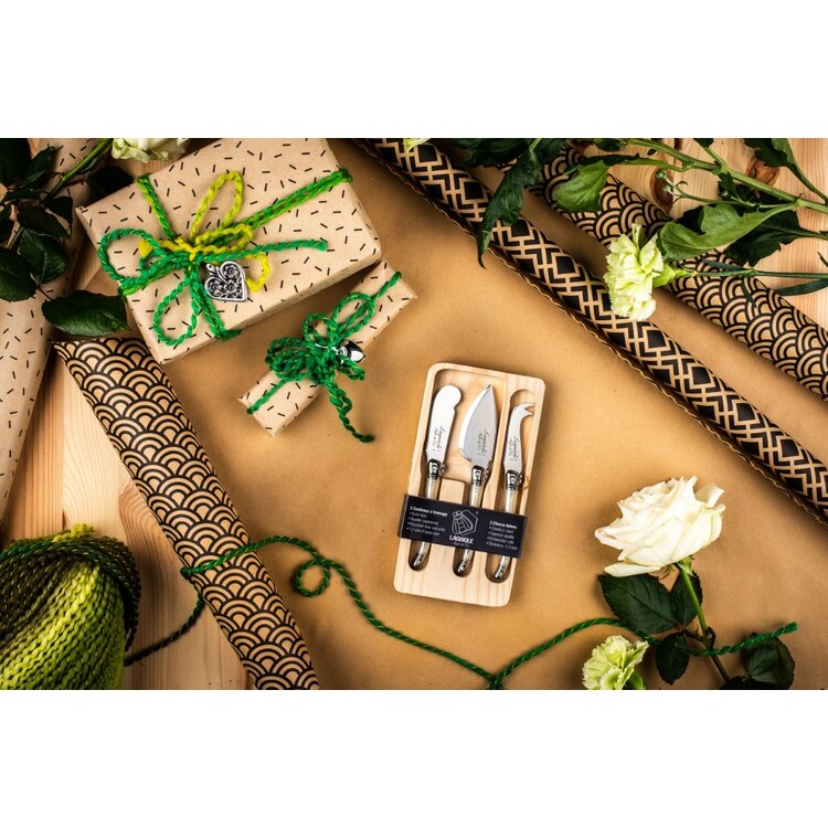 Laguiole Style de Vie Laguiole Style de Vie Premium Line kaasmessenset 3-delig parelmoer