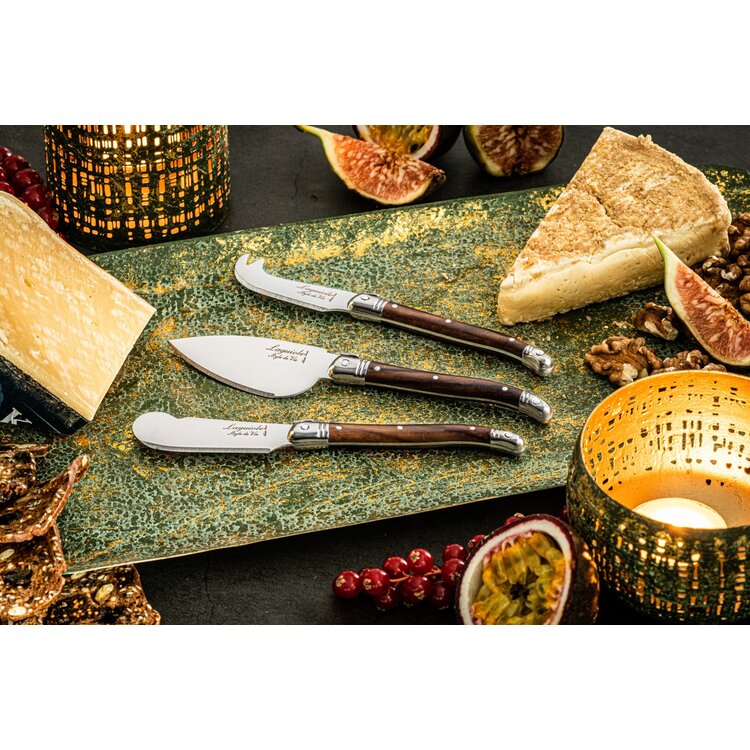 Laguiole Style de Vie Laguiole Style de Vie Premium Line kaasmessenset 3-delig darkwood