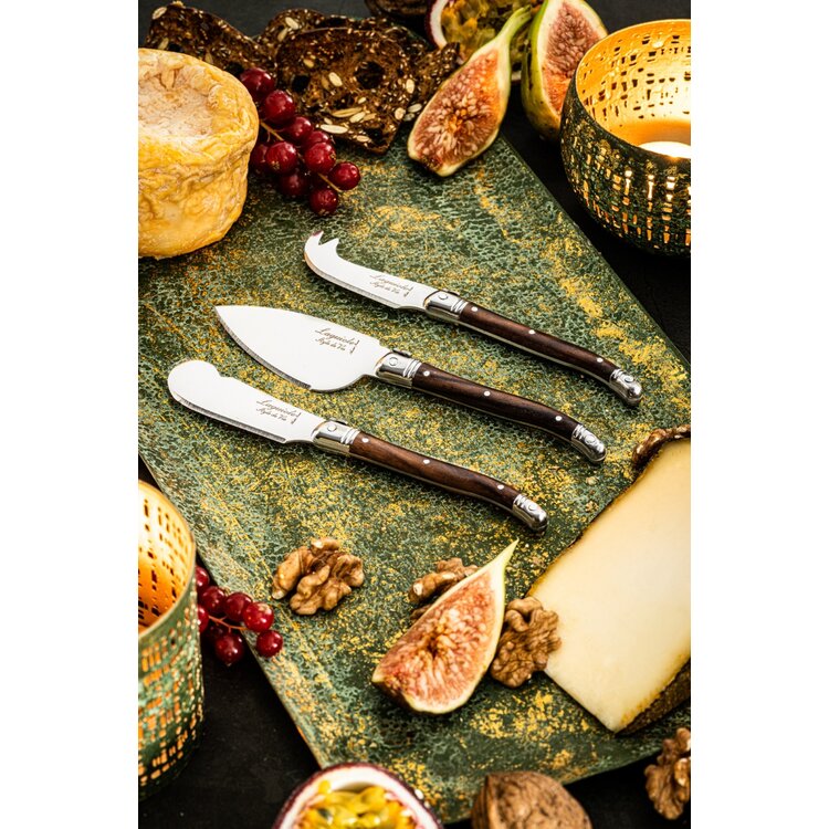 Laguiole Style de Vie Laguiole Style de Vie Premium Line kaasmessenset 3-delig darkwood