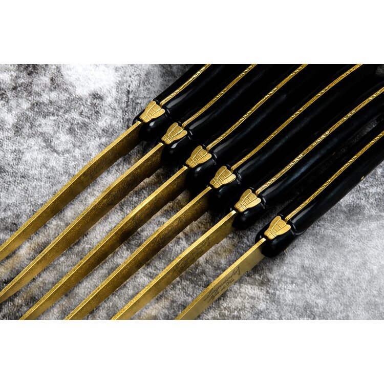 Laguiole Style de Vie Laguiole Style de Vie Prestige Line steakmessenset 6-delig goud