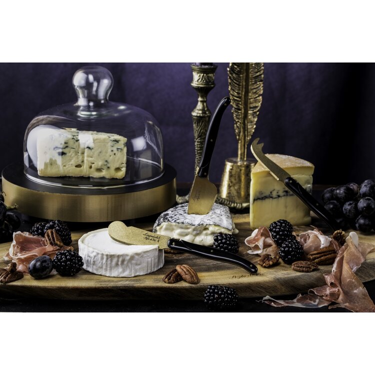 Laguiole Style de Vie Laguiole Style de Vie Prestige Line kaasmessenset 3-delig goud