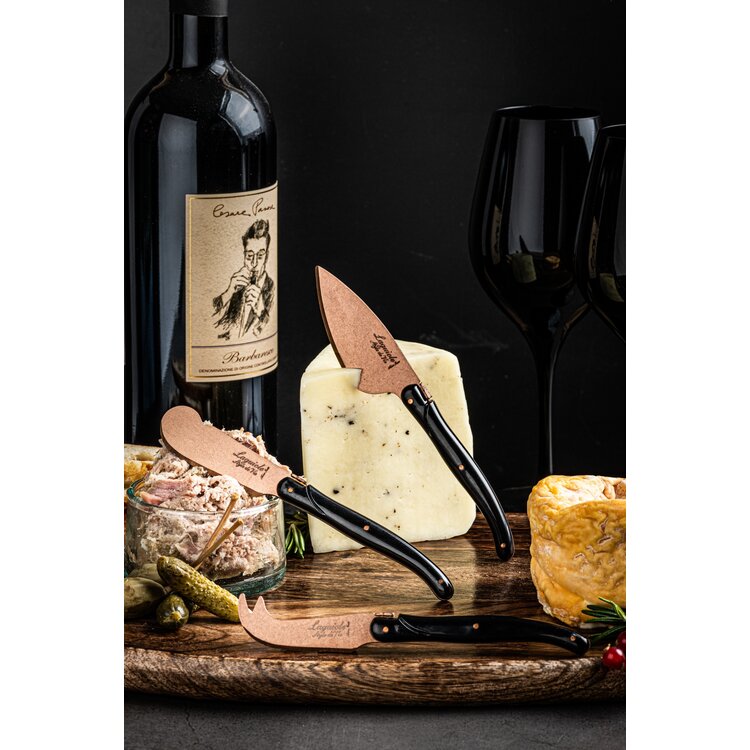 Laguiole Style de Vie Laguiole Style de Vie Prestige Line kaasmessenset 3-delig koper