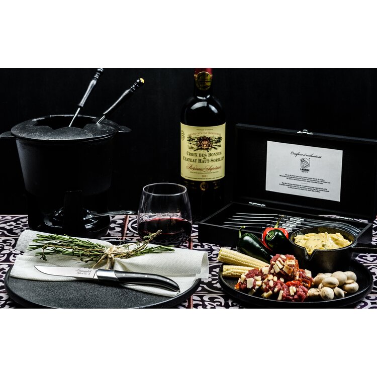 Laguiole Style de Vie Laguiole Style de Vie Luxury Line Steakmessenset 6-delig zwart pakkahout