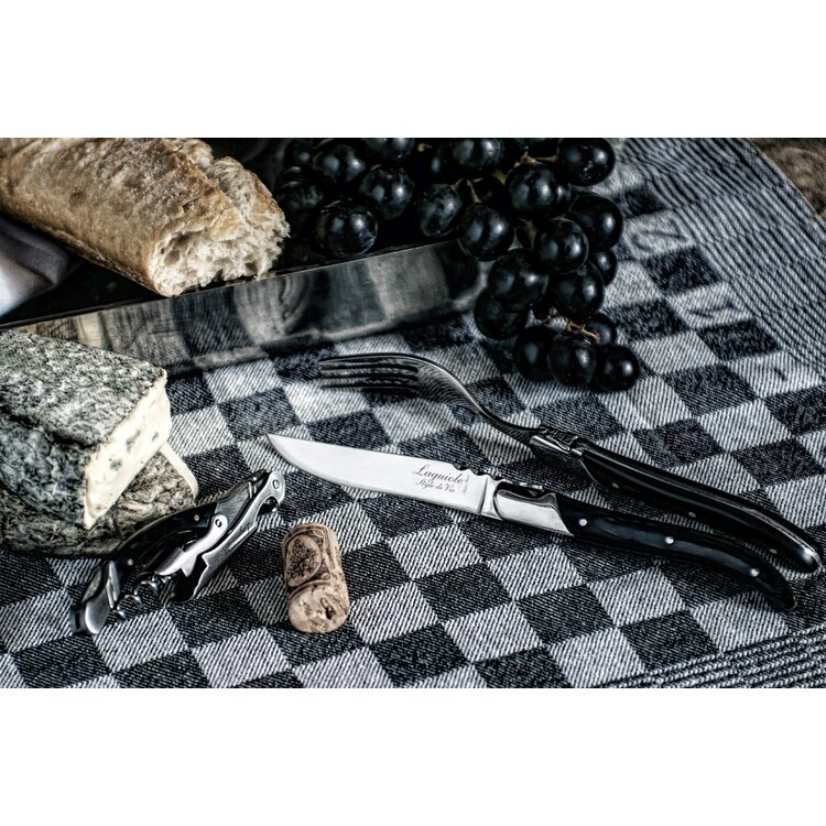 Laguiole Style de Vie Laguiole Style de Vie Luxury Line Steakmessenset 6-delig zwart pakkahout