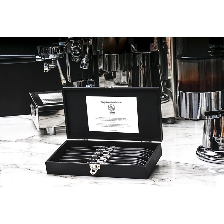 Laguiole Style de Vie Laguiole Style de Vie Luxury Line Steakmessenset 6-delig zwart pakkahout