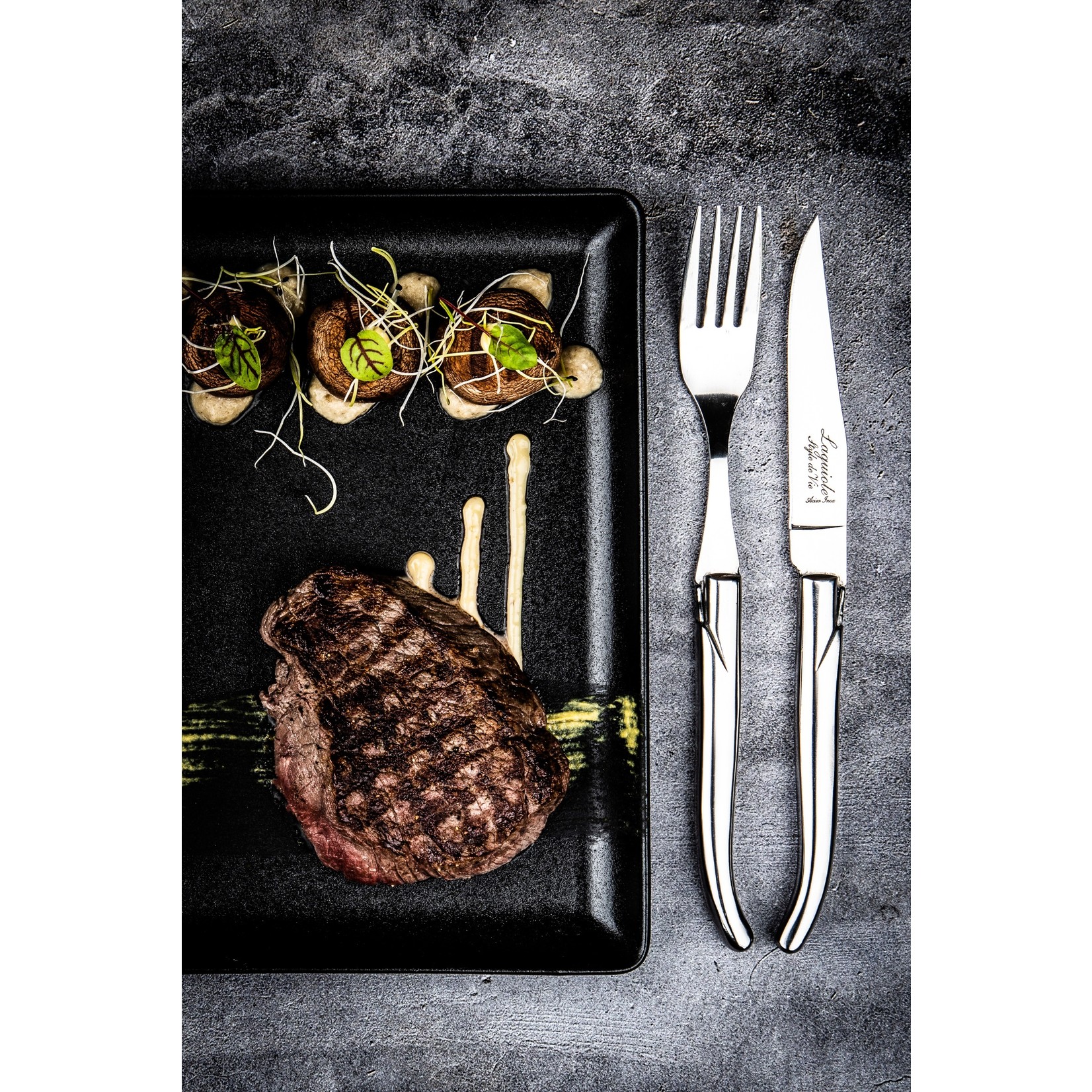 Laguiole Style de Vie Laguiole Style de Vie Luxury Line Steakmessenset 6-delig rvs