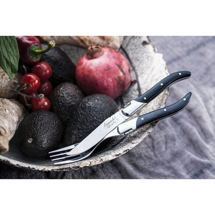 Laguiole Style de Vie Laguiole Style de Vie Luxury Line vorken 6-delig zwart pakkahout