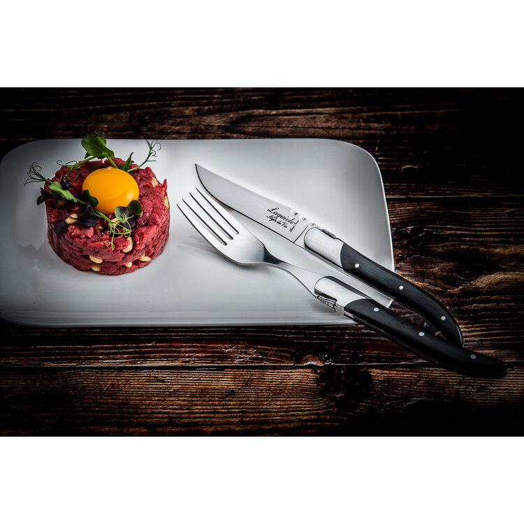 Laguiole Style de Vie Laguiole Style de Vie Luxury Line vorken 6-delig zwart pakkahout