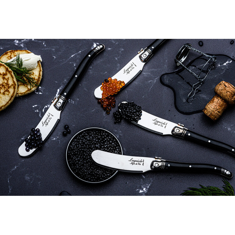 Laguiole Style de Vie Laguiole Style de Vie Premium Line botermessenset 4-delig zwart