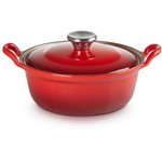 Le Creuset Gietijzeren ronde braadpan kersenrood, 24 cm