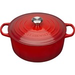 Le Creuset Gietijzeren ronde braadpan kersenrood, 24 cm