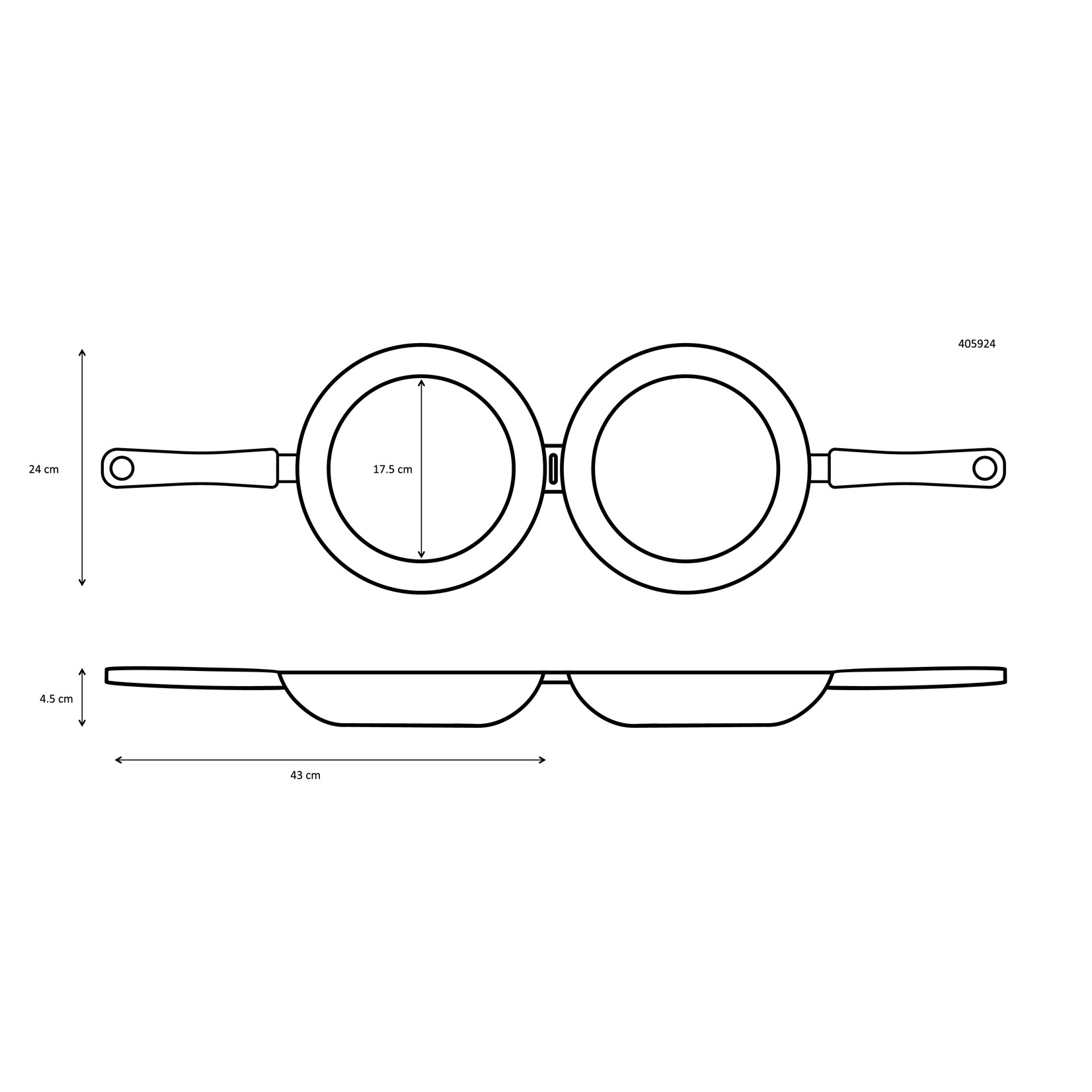 Ibili Ibili dubbele tortilla-/ omelettepan 24 cm