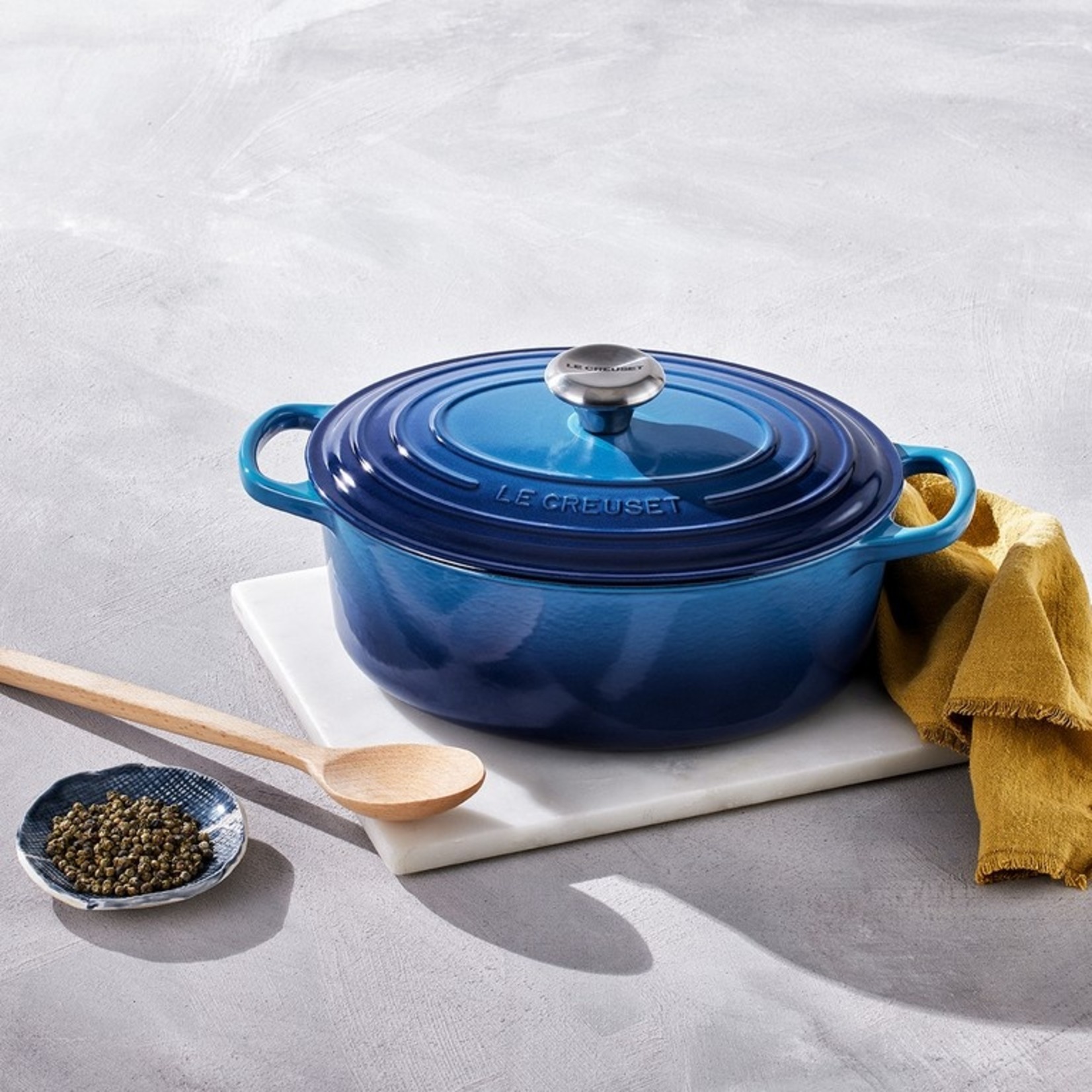 Le Creuset Le Creuset gietijzeren ovale braadpan azure, 27 cm, 4,1 l