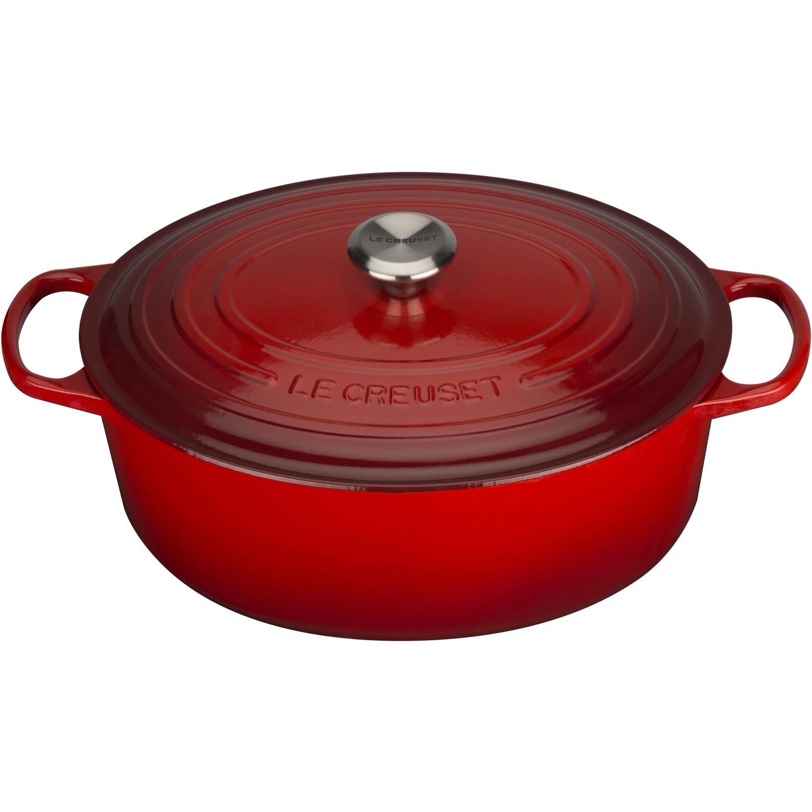 Le Creuset Le Creuset gietijzeren ovale braadpan kersenrood, 33 cm, 7,5 l