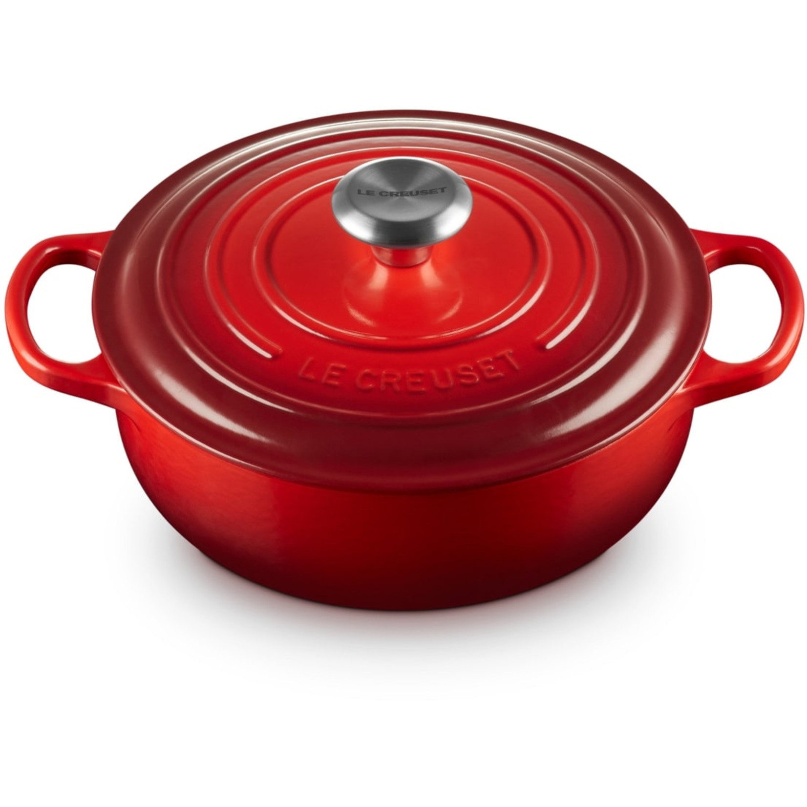 Le Creuset Le Creuset Signature sauteuse rond, kersenrood, 24 cm, 3,4 l