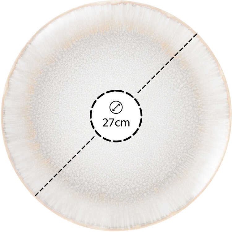 Hazel & Bos Hazel & Bos Juntos blanco artico dinerbord, 27 cm, set van 6, porselein
