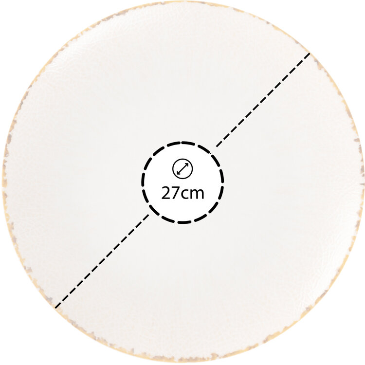 Hazel & Bos Hazel & Bos Juntos artesanal dinerbord, 27 cm, set van 6, porselein