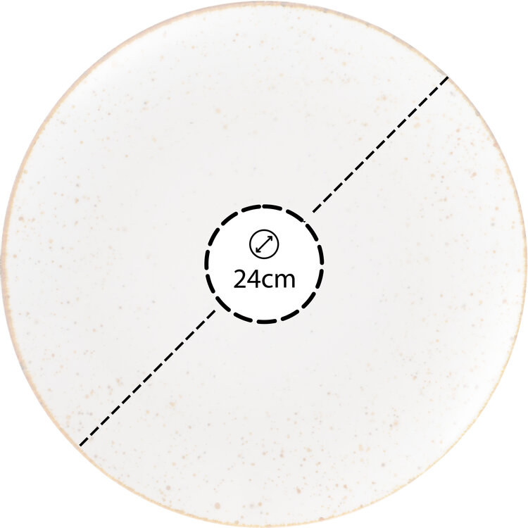 Hazel & Bos Hazel & Bos Juntos picadas ontbijtbord, 24 cm, set van 6, porselein
