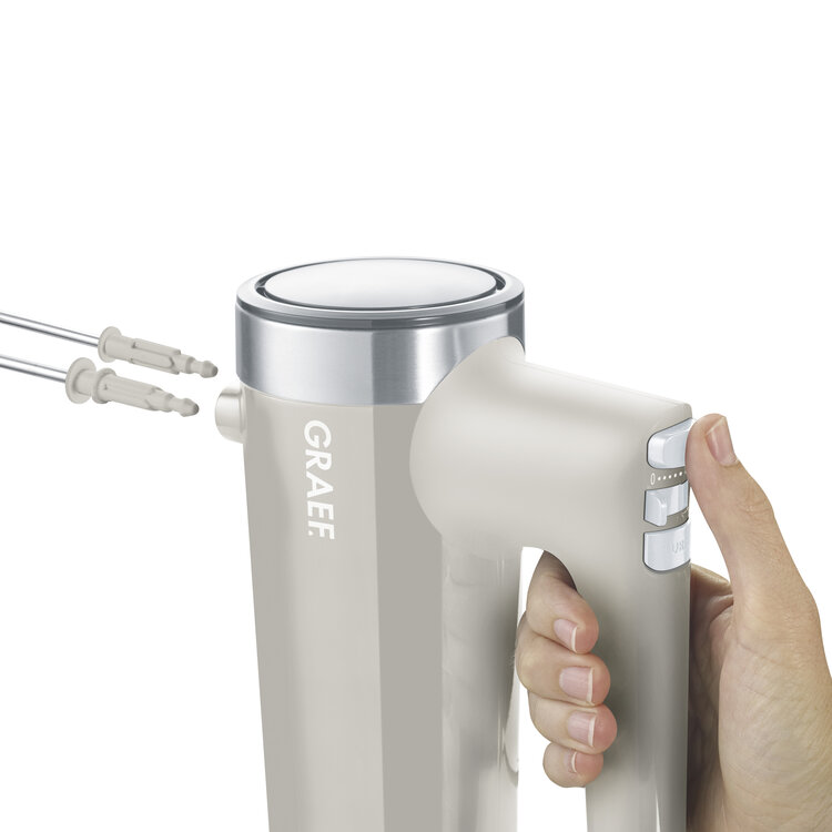 Graef Graef handmixer beige, twee extra opzetstukken