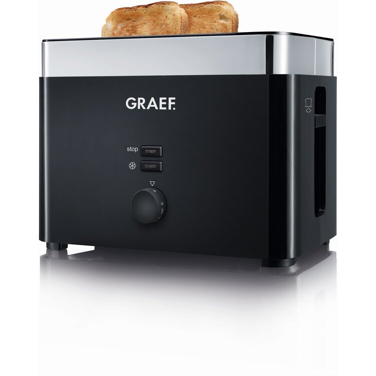 Graef Graef broodrooster zwart, 2-slots, 6 standen