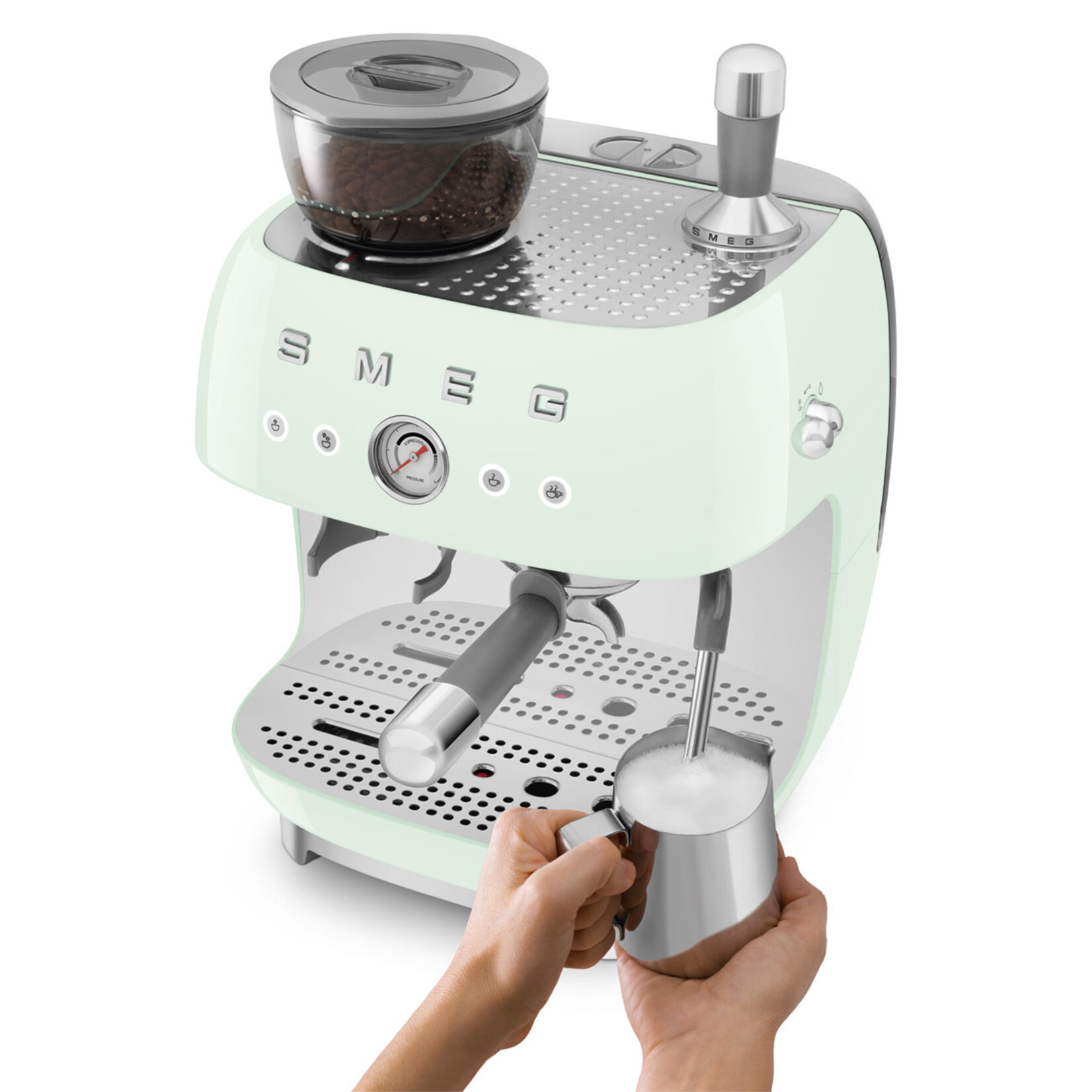 SMEG SMEG espressomachine watergroen, halfautomaat, EGF03PGEU